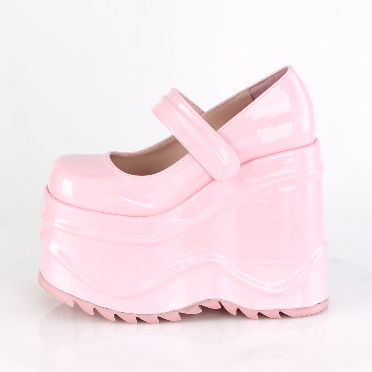 Women's Demonia Wave-32 Platform Shoes Baby Pink Hologram | DPX603814