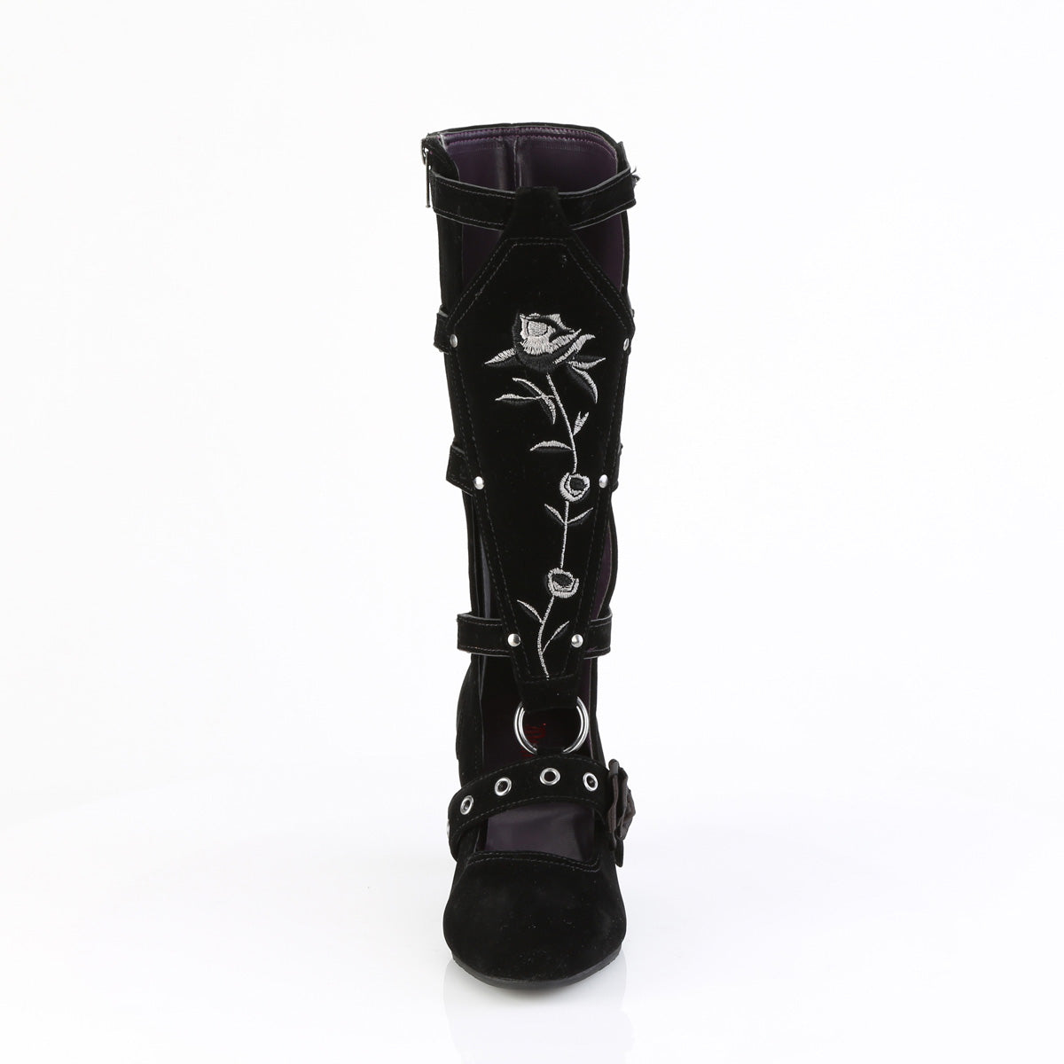 Women's Demonia Whimsy-118 Knee-high Boots Black Vegan Suede | RWF419075