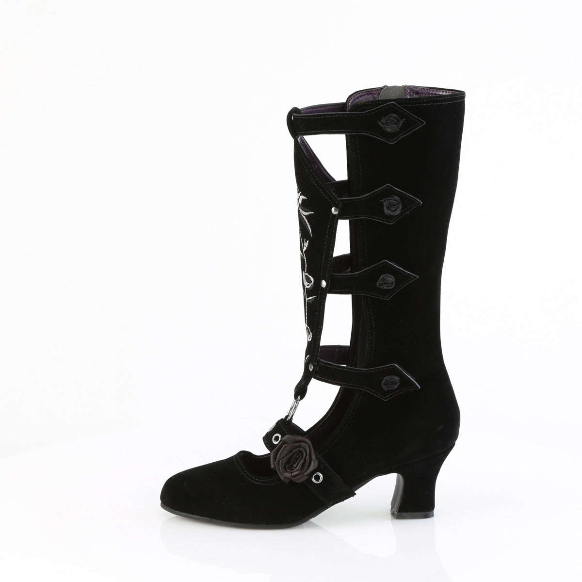 Women's Demonia Whimsy-118 Knee-high Boots Black Vegan Suede | RWF419075