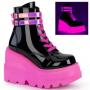 Black Patent-UV Neon Pink