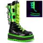 Black Patent-UV Neon Green